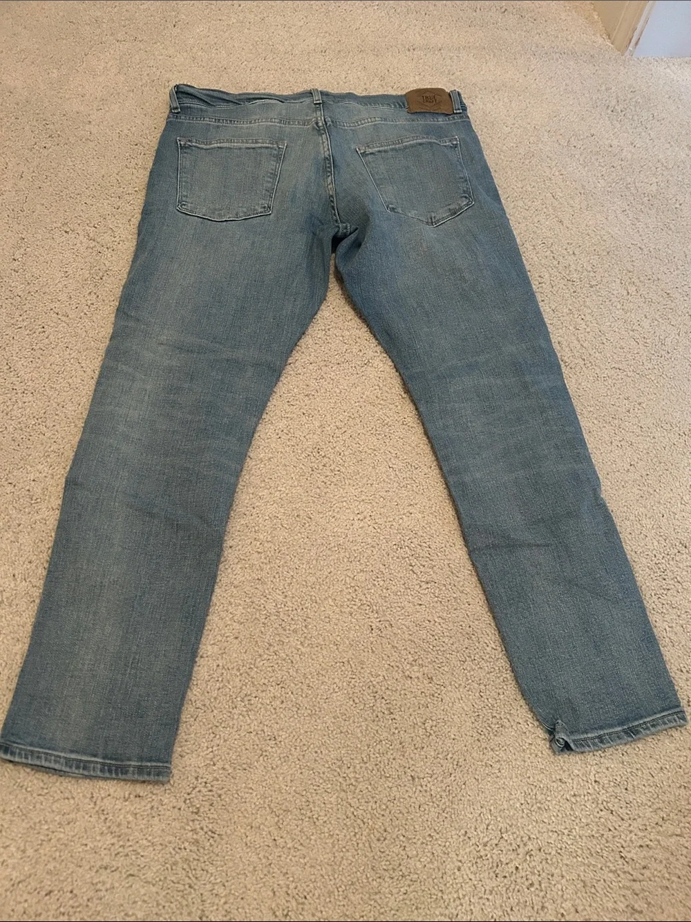 True Craft Slim Tapered Jeans in Mid Blue Wash